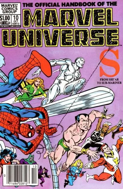 Official Handbook of the Marvel Universe, Vol. 1 #10 Newsstand Edition comic book cover, 1983