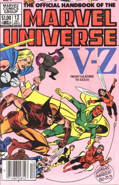 Official Handbook of the Marvel Universe, Vol. 1 #12 Newsstand Edition comic book cover, 1983