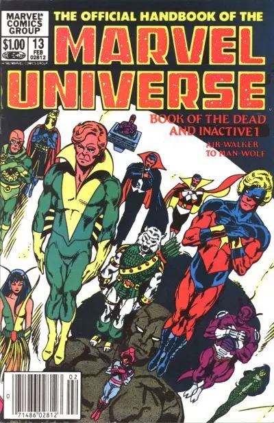 Official Handbook of the Marvel Universe, Vol. 1 #13 Newsstand Edition comic book cover, 1984