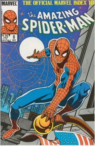 The Official Marvel Index To The Amazing Spider-Man #8 comic book cover, 1985