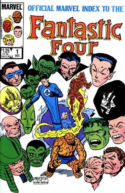 Official Marvel Index to the Fantastic Four #1 comic book cover, 1985
