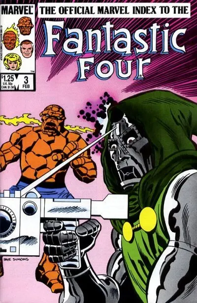 Official Marvel Index to the Fantastic Four #3 comic book cover, 1986
