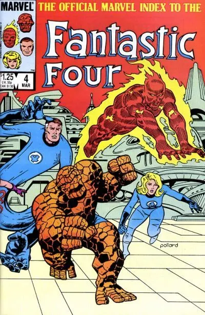 Official Marvel Index to the Fantastic Four #4 comic book cover, 1986