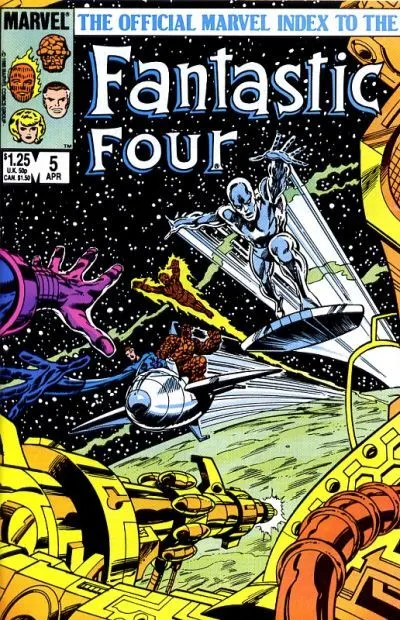 Official Marvel Index to the Fantastic Four #5 comic book cover, 1986