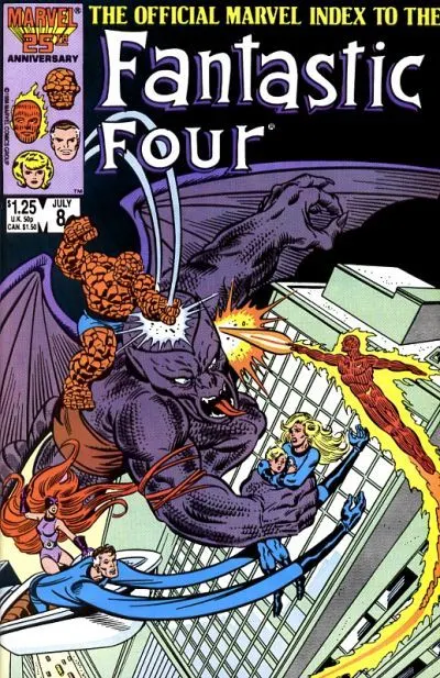 Official Marvel Index to the Fantastic Four #8 comic book cover, 1986
