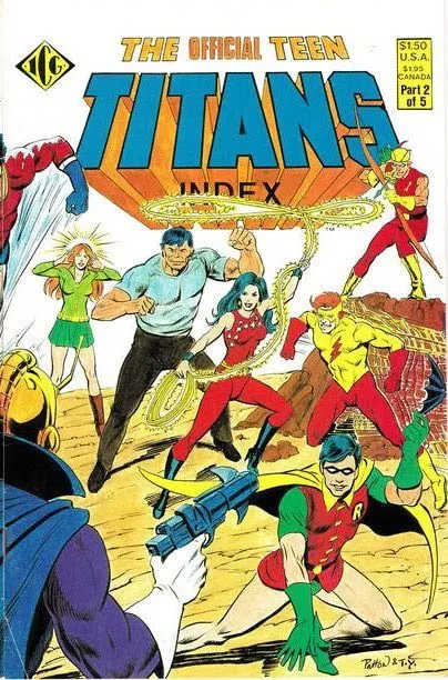 Official Teen Titans Index #2 comic book cover, 1985