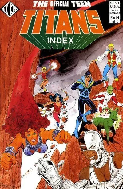 Official Teen Titans Index #4 comic book cover, 1985