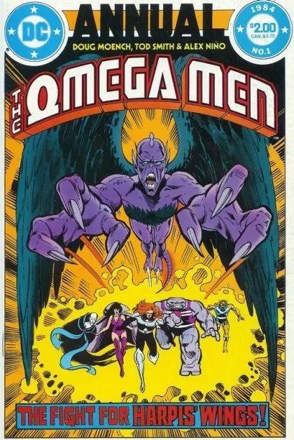The Omega Men Annual #1 comic book cover, 1984