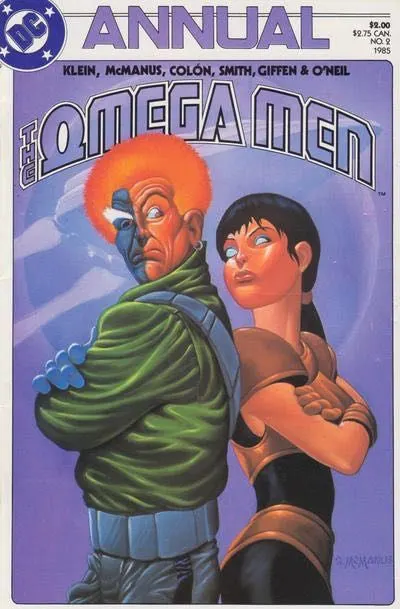The Omega Men Annual #2 comic book cover, 1985