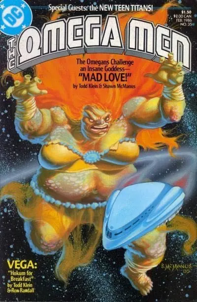 The Omega Men, Vol. 1 #35 comic book cover, 1986