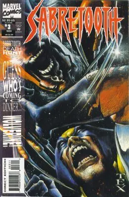 Sabretooth, Vol. 1 #3 Direct Edition comic book cover, 1993
