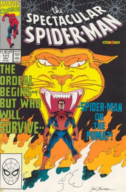 The Spectacular Spider-Man, Vol. 1 #171 Direct Edition comic book cover, 1990