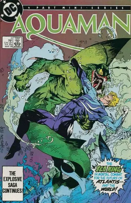 Aquaman, Vol. 2 #2 Direct Edition comic book cover, 1986