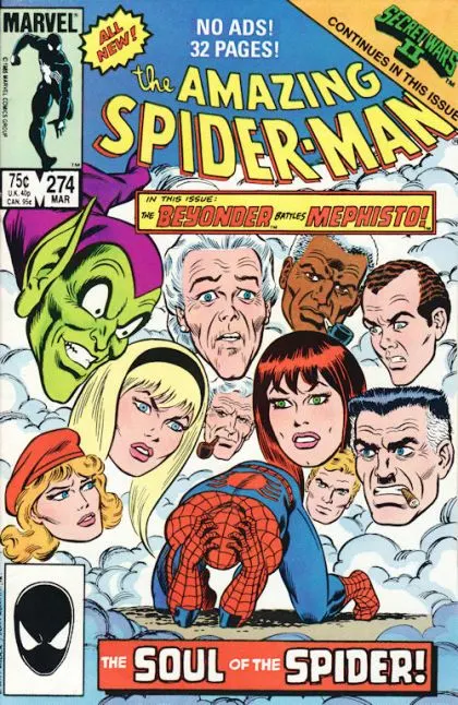 The Amazing Spider-Man, Vol. 1 #274 Direct Edition comic book cover, 1986