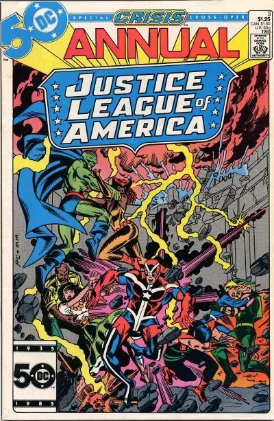 Justice League of America, Vol. 1 Annual #3 Direct Edition comic book cover, 1985