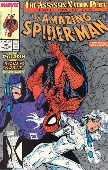 The Amazing Spider-Man, Vol. 1 #321 Direct Edition comic book cover, 1989