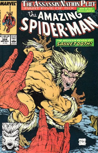 The Amazing Spider-Man, Vol. 1 #324 Direct Edition comic book cover, 1989