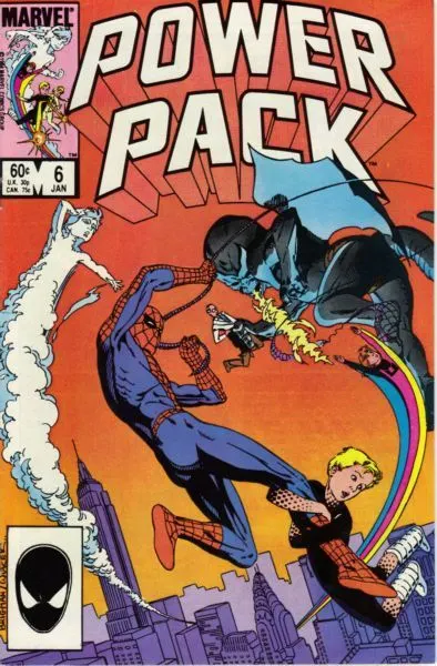 Power Pack, Vol. 1 #6 Direct Edition comic book cover, 1985
