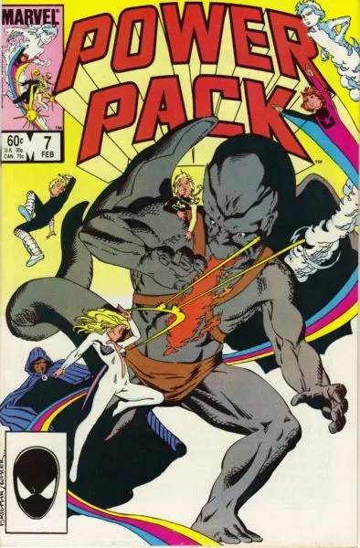 Power Pack, Vol. 1 #7 Direct Edition comic book cover, 1985