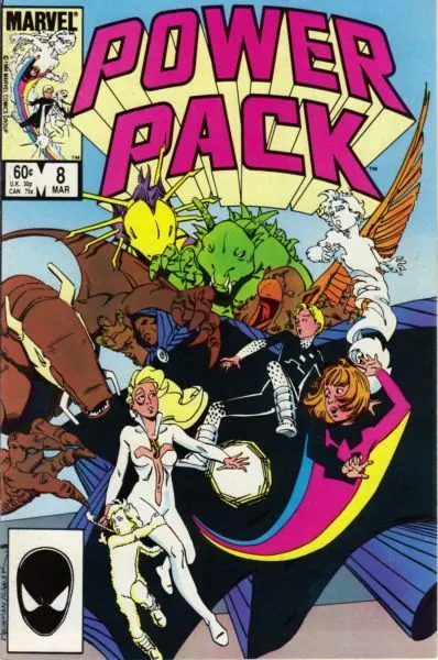 Power Pack, Vol. 1 #8 Direct Edition comic book cover, 1985