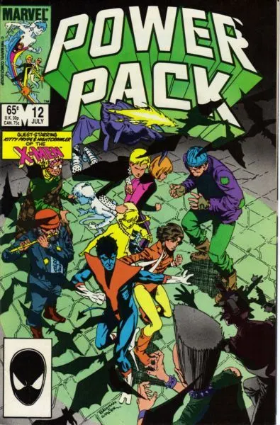 Power Pack, Vol. 1 #12 Direct Edition comic book cover, 1985
