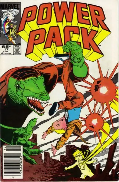 Power Pack, Vol. 1 #17 Newsstand Edition comic book cover, 1985