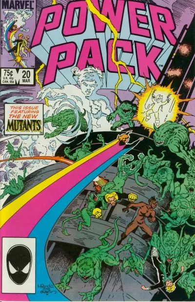 Power Pack, Vol. 1 #20 Direct Edition comic book cover, 1986