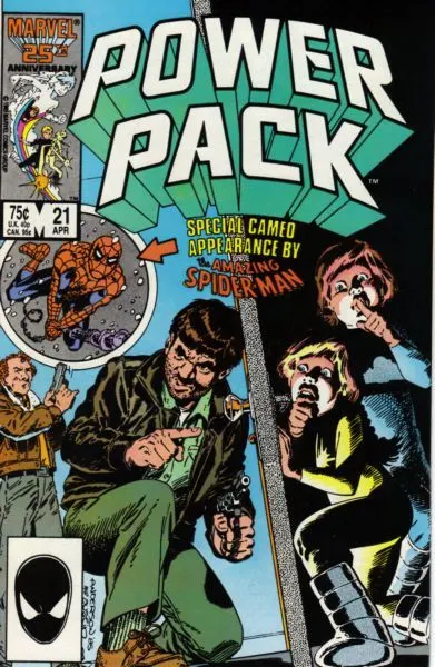 Power Pack, Vol. 1 #21 Direct Edition comic book cover, 1986