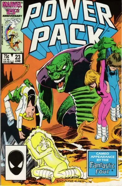 Power Pack, Vol. 1 #23 Direct Edition comic book cover, 1986