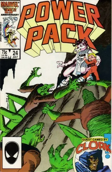 Power Pack, Vol. 1 #24 Direct Edition comic book cover, 1986