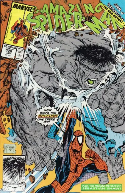 The Amazing Spider-Man, Vol. 1 #328 Direct Edition comic book cover, 1990
