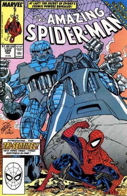 The Amazing Spider-Man, Vol. 1 #329 Direct Edition comic book cover, 1990