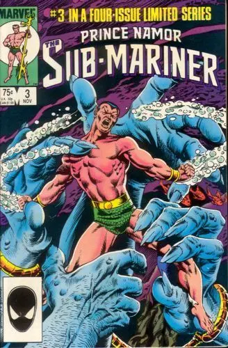 Prince Namor, The Sub-Mariner #3 Direct Edition comic book cover, 1984