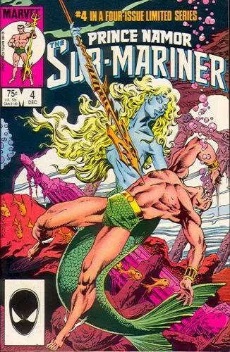 Prince Namor, The Sub-Mariner #4 Direct Edition comic book cover, 1984