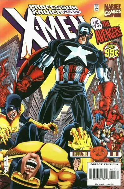Professor Xavier and the X-Men #10 Direct Edition comic book cover, 1996