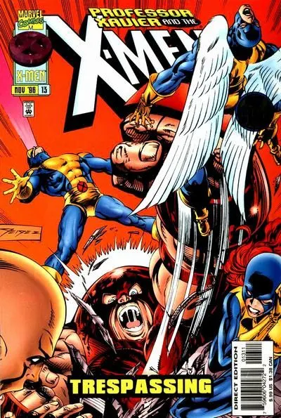 Professor Xavier and the X-Men #13 comic book cover, 1996