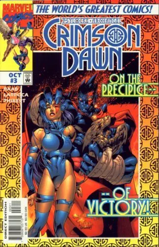Psylocke & Archangel: Crimson Dawn #3 Direct Edition comic book cover, 1997