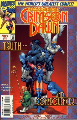 Psylocke & Archangel: Crimson Dawn #4 Direct Edition comic book cover, 1997