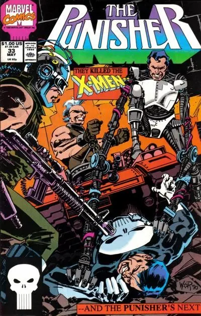 The Punisher, Vol. 2 #33 Direct Edition comic book cover, 1990