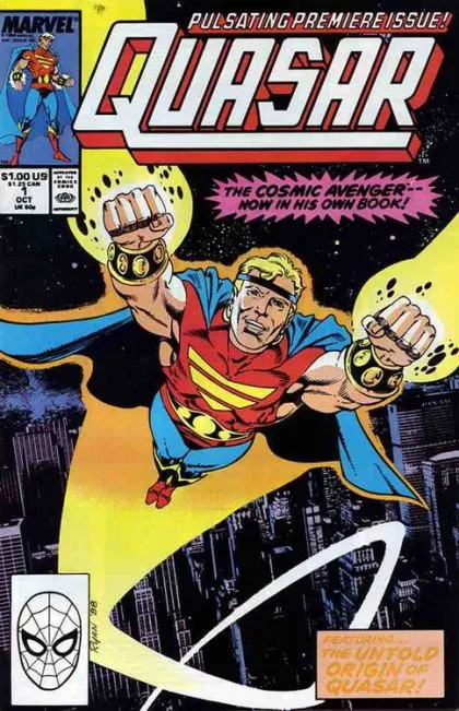 Quasar #1 Direct Edition comic book cover, 1989