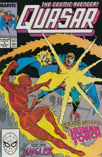 Quasar #3 Direct Edition comic book cover, 1989