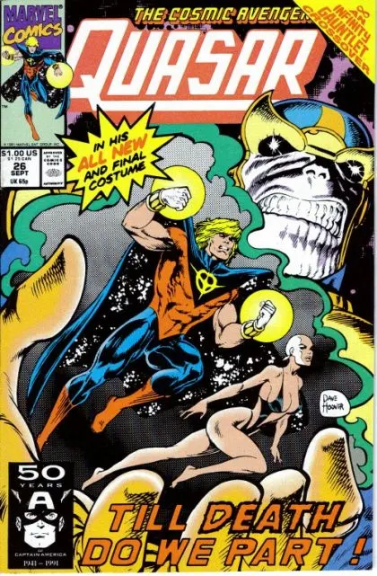 Quasar #26 comic book cover, 1991