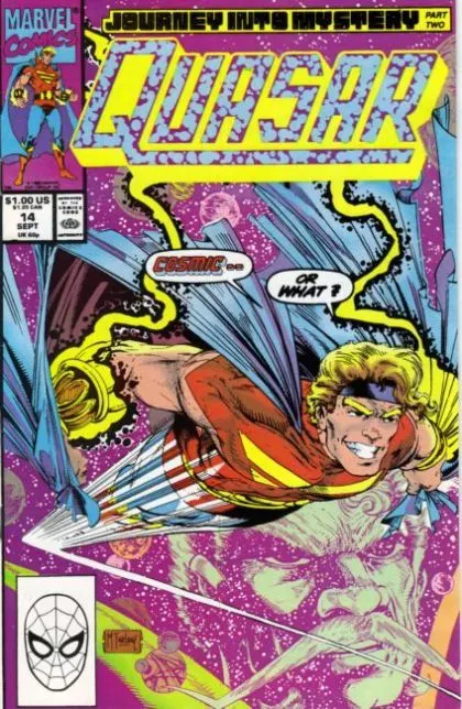 Quasar #14 Direct Edition comic book cover, 1990