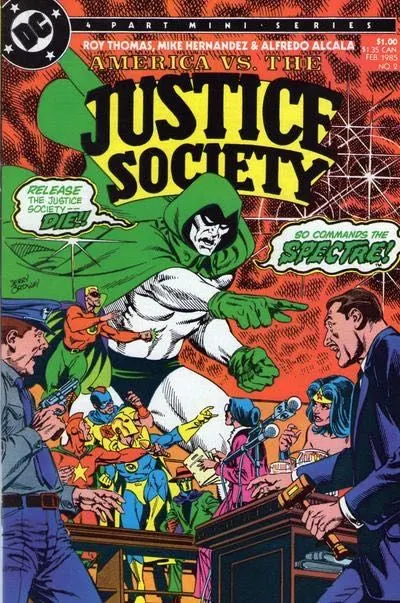 America vs. the Justice Society #2 comic book cover, 1985
