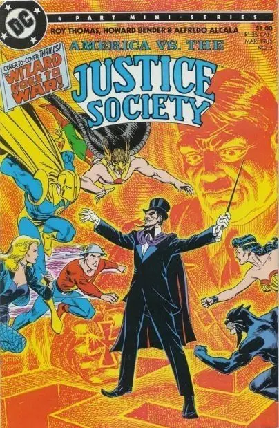 America vs. the Justice Society #3 comic book cover, 1985