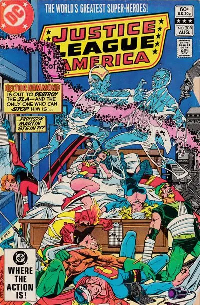 Justice League of America, Vol. 1 #205 Direct Edition comic book cover, 1982