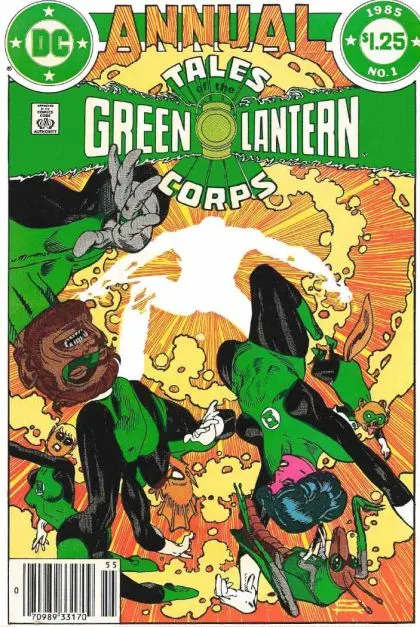 Tales of the Green Lantern Corps Annual #1 Newsstand Edition comic book cover, 1985