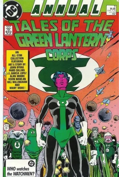 Tales of the Green Lantern Corps Annual #3 Direct Edition comic book cover, 1987
