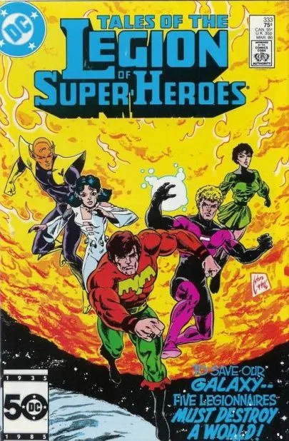 Tales of the Legion of Super-Heroes #333 Direct Edition comic book cover, 1986