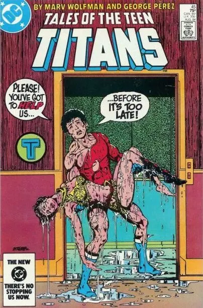 Tales of the Teen Titans #45 Direct Edition comic book cover, 1984